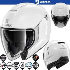 Shark Jethelm CITYCRUISER Ultraprotektor-Jet Mit Sonnenblende Und Langem Visier -Motorradbekleidungsgeschäft 0 citycruiser blank whu haupt he1920