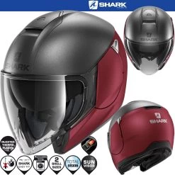 Shark Jethelm CITYCRUISER Ultraprotektor-Jet Mit Sonnenblende Und Langem Visier -Motorradbekleidungsgeschäft 0 citycruiser dual mat rar haupt he1929