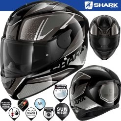 Shark Integralhelm D-SKWAL 2 Mit Sonnenblende Und 100% Max Vision Pinlock -Motorradbekleidungsgeschäft 0 d skwal 2 daven kas front he4056