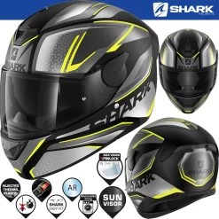 Shark Integralhelm D-SKWAL 2 Mit Sonnenblende Und 100% Max Vision Pinlock -Motorradbekleidungsgeschäft 0 d skwal 2 daven kay front he4057
