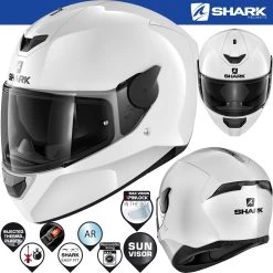 Shark Integralhelm D-SKWAL 2 Mit Sonnenblende Und 100% Max Vision Pinlock -Motorradbekleidungsgeschäft 0 d skwal2 blank whu 34lfront he4030