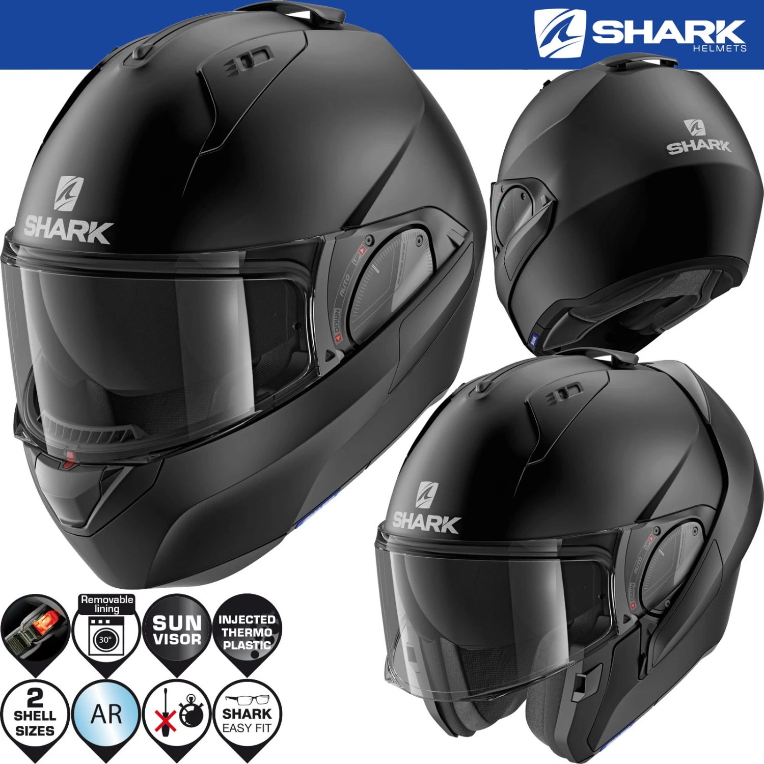 Shark Über-Klapphelm EVO-ES Modularhelm Mit Sonnenblende 6 Shark Über-Klapphelm EVO-ES Modularhelm Mit Sonnenblende – Bild 4