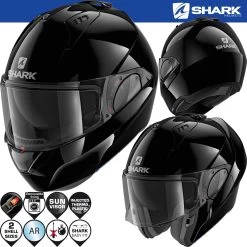 Shark Über-Klapphelm EVO-ES Modularhelm Mit Sonnenblende 32 Shark Über-Klapphelm EVO-ES Modularhelm Mit Sonnenblende -Motorradbekleidungsgeschäft 0 evo es blank blk haupt he9800