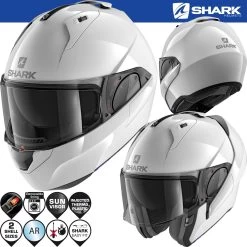 Shark Über-Klapphelm EVO-ES Modularhelm Mit Sonnenblende 39 Shark Über-Klapphelm EVO-ES Modularhelm Mit Sonnenblende -Motorradbekleidungsgeschäft 0 evo es blank whu haupt he9800