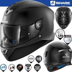Shark Integralhelm SKWAL 2.2 Mit Sonnenblende Max Vision Pinlock Und LED -Motorradbekleidungsgeschäft 0 skwal blank mat kma haupt