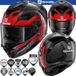 Shark Sport-Integralhelm SPARTAN GT CARBON Mit Sonnenblende Und Max Vision Pinlock -Motorradbekleidungsgeschäft 0 spartan gt carbon shestter dra haupt he7005