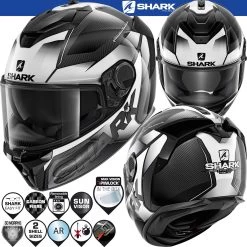 Shark Sport-Integralhelm SPARTAN GT CARBON Mit Sonnenblende Und Max Vision Pinlock -Motorradbekleidungsgeschäft 0 spartan gt carbon shestter dww haupt he7005