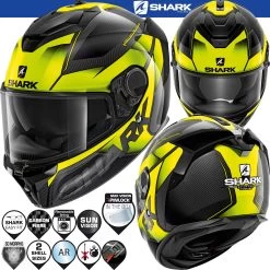 Shark Sport-Integralhelm SPARTAN GT CARBON Mit Sonnenblende Und Max Vision Pinlock -Motorradbekleidungsgeschäft 0 spartan gt carbon shestter dyy haupt he7005
