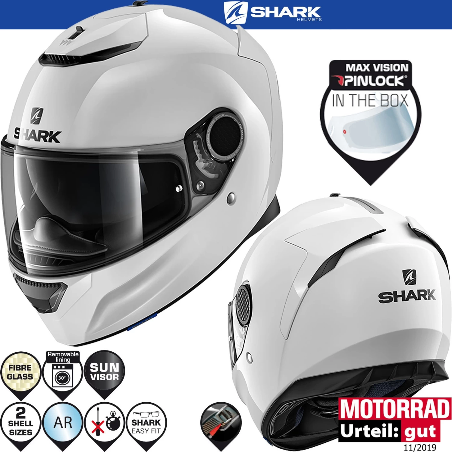 Shark Integralhelm SPARTAN 1.2 Mit Sonnenblende Und Max Vision Pinlock 17 Shark Integralhelm SPARTAN 1.2 Mit Sonnenblende Und Max Vision Pinlock – Bild 15