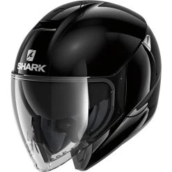 Shark Jethelm CITYCRUISER Ultraprotektor-Jet Mit Sonnenblende Und Langem Visier -Motorradbekleidungsgeschäft 1 citycruiser blank blk 34lfront he1920 1