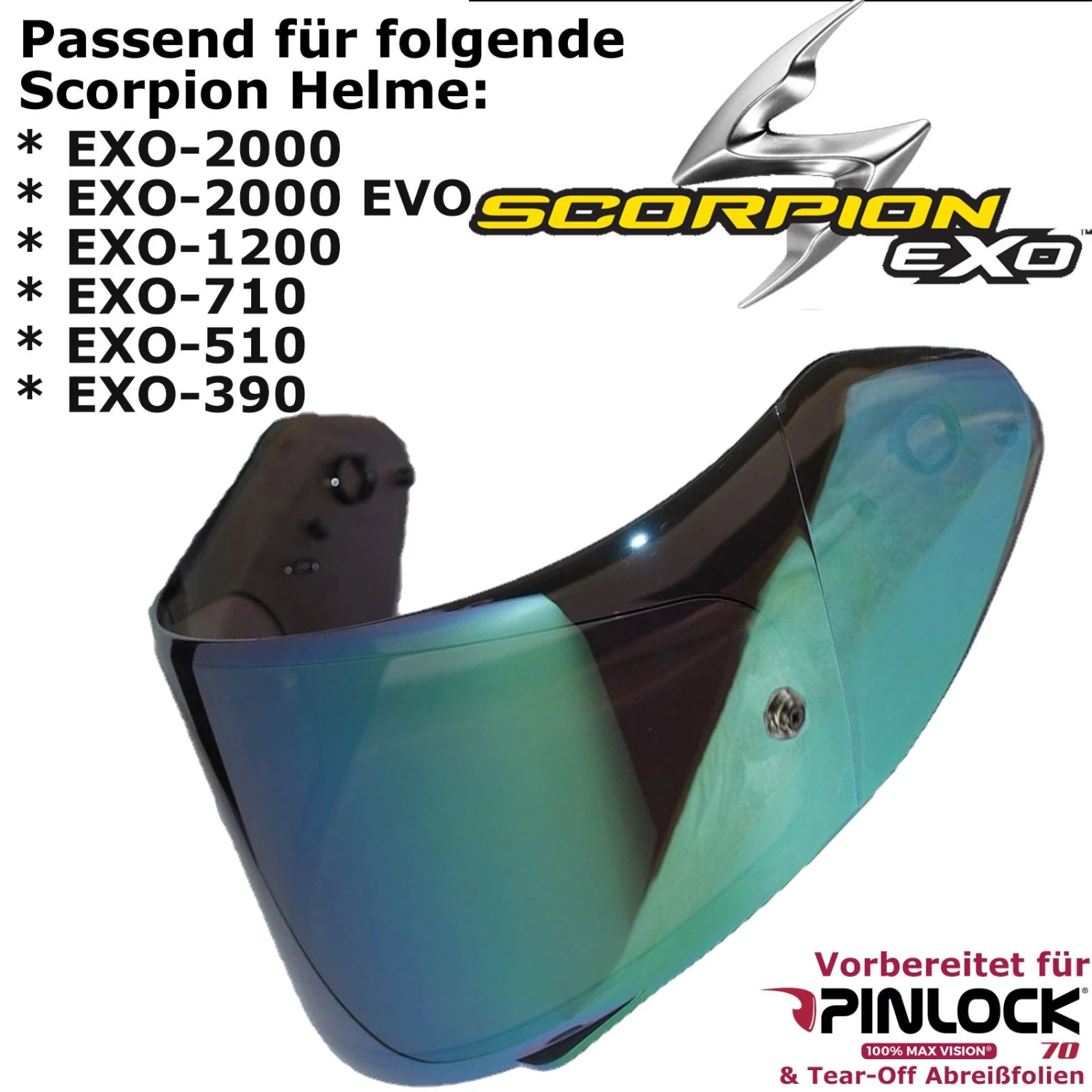 Scorpion 2D Visier KDF14-2 Für EXO 2000 / 2000 EVO / 1200 / 710 / 510 / 491 / 410 / 390 Vorbereitet Für Pinlock Und Tear-Off 11 Scorpion 2D Visier KDF14-2 Für EXO 2000 / 2000 EVO / 1200 / 710 / 510 / 491 / 410 / 390 Vorbereitet Für Pinlock Und Tear-Off – Bild 9
