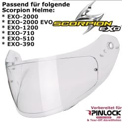 Scorpion 2D Visier KDF14-2 Für EXO 2000 / 2000 EVO / 1200 / 710 / 510 / 491 / 410 / 390 Vorbereitet Für Pinlock Und Tear-Off 22 Scorpion 2D Visier KDF14-2 Für EXO 2000 / 2000 EVO / 1200 / 710 / 510 / 491 / 410 / 390 Vorbereitet Für Pinlock Und Tear-Off -Motorradbekleidungsgeschäft 2d visier exo 2000 klar 2