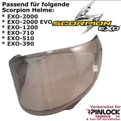 Scorpion 2D Visier KDF14-2 Für EXO 2000 / 2000 EVO / 1200 / 710 / 510 / 491 / 410 / 390 Vorbereitet Für Pinlock Und Tear-Off 26 Scorpion 2D Visier KDF14-2 Für EXO 2000 / 2000 EVO / 1200 / 710 / 510 / 491 / 410 / 390 Vorbereitet Für Pinlock Und Tear-Off -Motorradbekleidungsgeschäft 2d visier exo 2000 leicht getoent 2