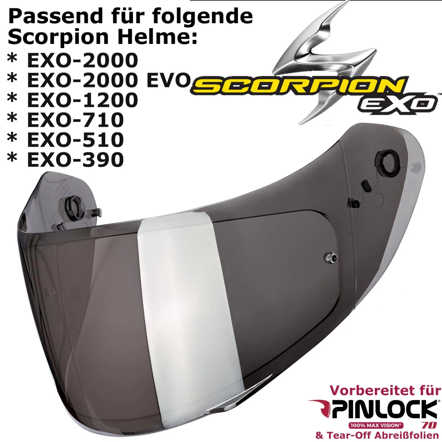 Scorpion 2D Visier KDF14-2 Für EXO 2000 / 2000 EVO / 1200 / 710 / 510 / 491 / 410 / 390 Vorbereitet Für Pinlock Und Tear-Off 6 Scorpion 2D Visier KDF14-2 Für EXO 2000 / 2000 EVO / 1200 / 710 / 510 / 491 / 410 / 390 Vorbereitet Für Pinlock Und Tear-Off – Bild 4