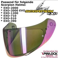 Scorpion 2D Visier KDF14-2 Für EXO 2000 / 2000 EVO / 1200 / 710 / 510 / 491 / 410 / 390 Vorbereitet Für Pinlock Und Tear-Off 27 Scorpion 2D Visier KDF14-2 Für EXO 2000 / 2000 EVO / 1200 / 710 / 510 / 491 / 410 / 390 Vorbereitet Für Pinlock Und Tear-Off -Motorradbekleidungsgeschäft 2d visier exo 2000 violett 2