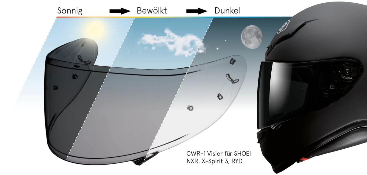 Shoei Visier CWR-1 PHOTOCROMIC Für Helm NXR / RYD / X-Spirit III 3 Selbsttönend 6 Shoei Visier CWR-1 PHOTOCROMIC Für Helm NXR / RYD / X-Spirit III 3 Selbsttönend – Bild 4