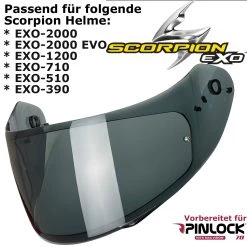 Scorpion 3D Visier KDF14-3 Für EXO 2000 / 2000 EVO / 1200 / 710 / 510 / 491 / 410 / 390 Vorbereitet Für Pinlock