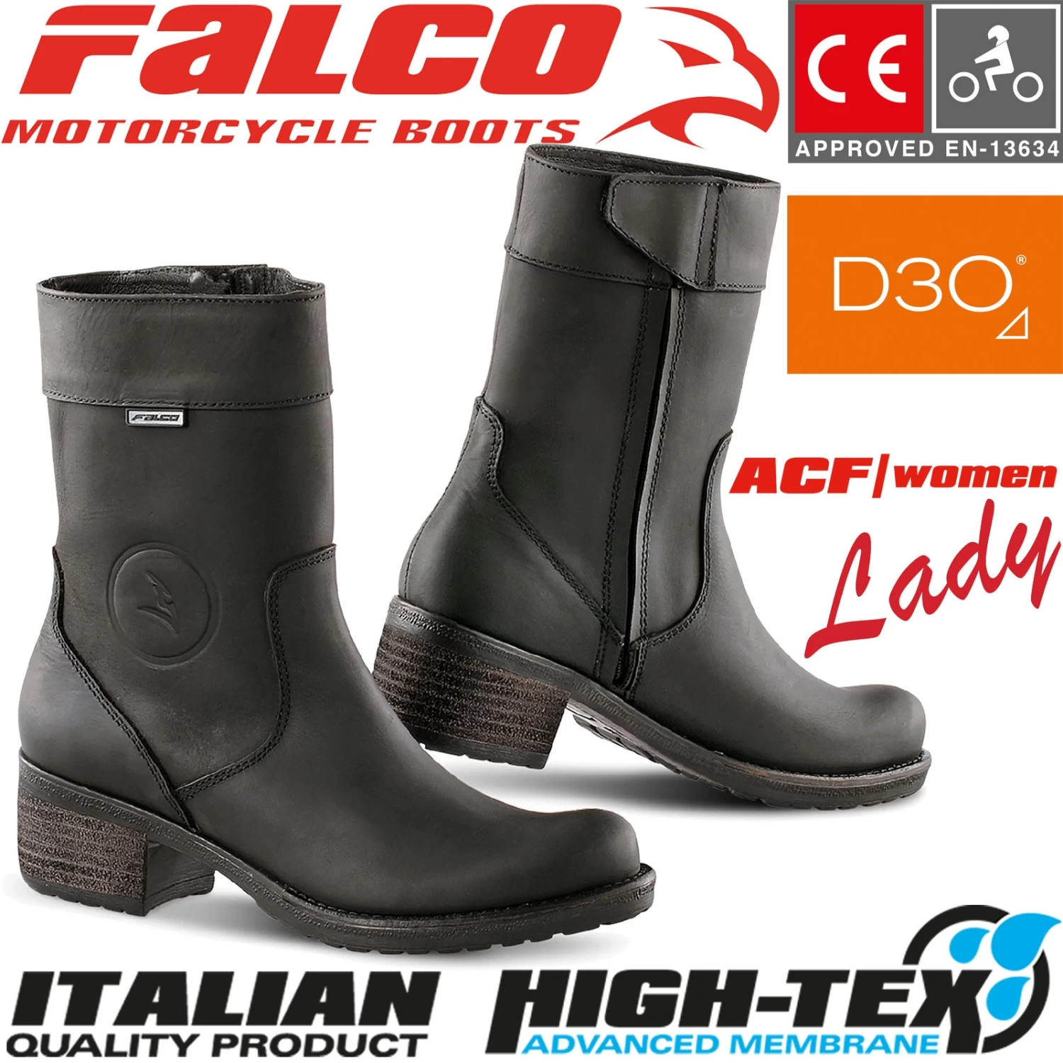 Falco Damen Motorradstiefel AYDA 2 Leder Wasserdicht Mit D3O Knöchelprotektoren Und CE-Zertifizierung 5 Falco Damen Motorradstiefel AYDA 2 Leder Wasserdicht Mit D3O Knöchelprotektoren Und CE-Zertifizierung – Bild 3