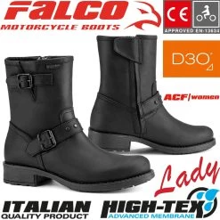 Falco Damen Motorradstiefel DANY 2 Leder Wasserdicht Mit D3O Protektoren Und CE-Zertifizierung