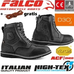 Falco Motorradstiefel RANGER Wasserdicht Mit D3O Protektoren Und CE-Zertifizierung Inkl. Extra Schnürsenkel -Motorradbekleidungsgeschäft 50508381 ranger black haupt 1