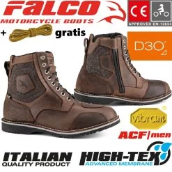 Falco Motorradstiefel RANGER Wasserdicht Mit D3O Protektoren Und CE-Zertifizierung Inkl. Extra Schnürsenkel -Motorradbekleidungsgeschäft 50508388 ranger darkbrown haupt