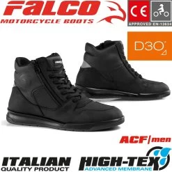 Falco Motorradschuhe CORTEZ 2 Leder Sneaker Wasserdicht Perforiert Mit D3O Protektoren