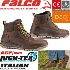 Falco Motorradschuhe PATROL Leder Wasserdicht Mit D3O Knöchelprotektoren Und CE-Zertifizierung -Motorradbekleidungsgeschäft 50508748 patrol darkbrown haupt