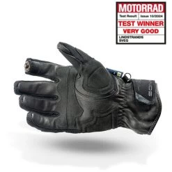 Lindstrands SVEG Motorradhandschuhe CE Allwetter Leder Wasserdicht Touch