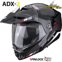 Scorpion Klapphelm ADX-2 Mit Sonnenblende Und Max Vision Pinlock ECE 22.06 -Motorradbekleidungsgeschäft adx2 camino blasilred haupt
