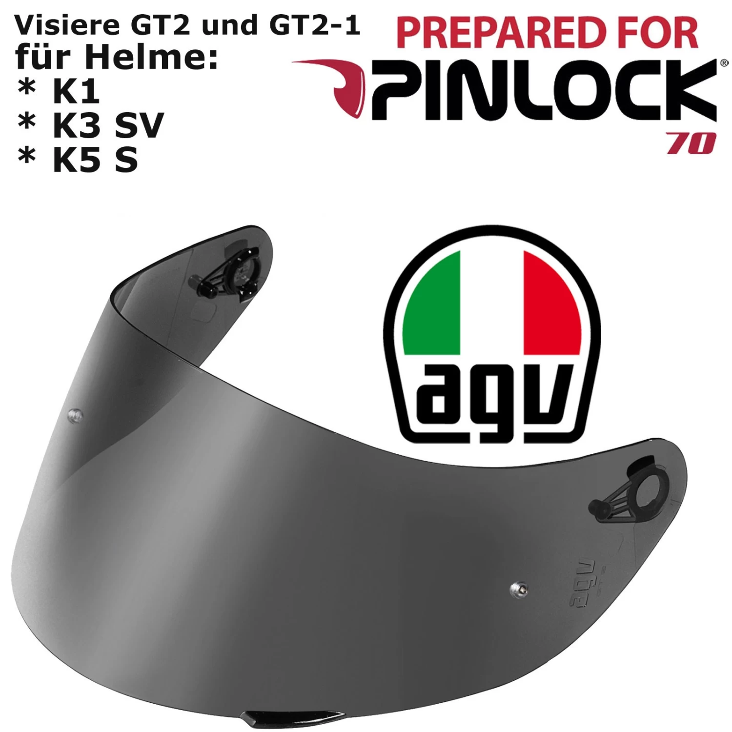 AGV Visier GT2 Und GT2-1 Für Helme K1 / K3 SV / K5 S Pinlock 70 Vorbereitet 8 AGV Visier GT2 Und GT2-1 Für Helme K1 / K3 SV / K5 S Pinlock 70 Vorbereitet – Bild 6
