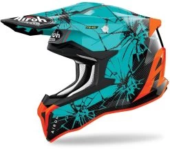 Airoh Crosshelm STRYCKER High-Performance Offroadhelm Inklusive Helmschirm -Motorradbekleidungsgeschäft airoh strycker crack blue 1 1