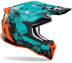 Airoh Crosshelm STRYCKER High-Performance Offroadhelm Inklusive Helmschirm -Motorradbekleidungsgeschäft airoh strycker crack blue 2