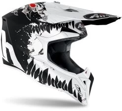 Airoh Crosshelm WRAAP Mit Doppel-D Ringverschluss -Motorradbekleidungsgeschäft airoh wraap beast flat white 2