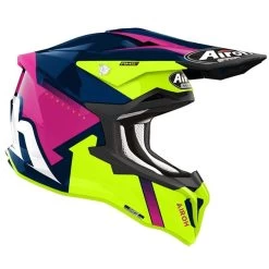 Airoh Strycker ECE 22.06 Crosshelm Carbon Leicht AMS Multi-Action Safety-System Doppel-D-Verschluss