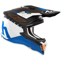 Airoh Strycker ECE 22.06 Crosshelm Carbon Leicht AMS Multi-Action Safety-System Doppel-D-Verschluss -Motorradbekleidungsgeschäft airoh strycker skin blau matt 2