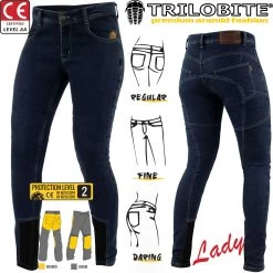 Trilobite Motorradjeans ALLSHAPE Für Damen In Drei Passformen Mit Stretch Aramid Und Knieprotektoren