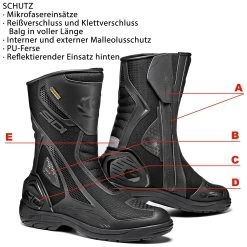 Sidi Motorradstiefel ARIA GORE Leder-Tourenstiefel Mit Protektoren -Motorradbekleidungsgeschäft aria gore black 7