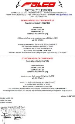 Falco Motorradstiefel ATLAS 2 Leder CE Wasserdicht Mit High-Tex Membrane Und D3O Protektoren -Motorradbekleidungsgeschäft atlas 2 schwarz 3