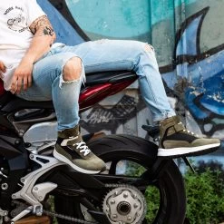 Stylmartin Motorrad Sneaker AUDAX Wildleder Wasserdicht Mit Air-Mesh Futter Protektoren Und CE -Motorradbekleidungsgeschäft audax gruen 6