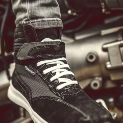 Stylmartin Motorrad Sneaker AUDAX Wildleder Wasserdicht Mit Air-Mesh Futter Protektoren Und CE -Motorradbekleidungsgeschäft audax schwarz 6