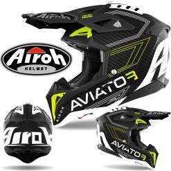 Airoh Crosshelm AVIATOR 3 Carbon Off-Road Helm Mit Viel Belüftung