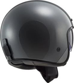 LS2 Jethelm OF601 BOB Fiberglas Mit Sonnenblende Doppel-D Verschluss Und Helmschirm -Motorradbekleidungsgeschäft back of601 bob solid nardo grey 306013704