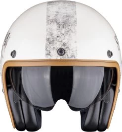 Scorpion Jethelm BELFAST Mit Sonnenblende Und Ultra-TCT-Fiberglas-Helmschale -Motorradbekleidungsgeschäft belfast pique creme 3