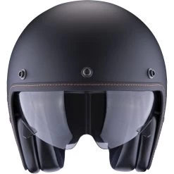 Scorpion Jethelm BELFAST Mit Sonnenblende Und Ultra-TCT-Fiberglas-Helmschale -Motorradbekleidungsgeschäft belfast solid schwarz matt 2 1