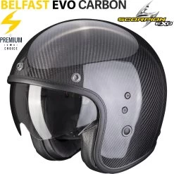 Scorpion Jethelm BELFAST EVO CARBON Extrem Leicht ECE 22.06 Mit Sonnenblende