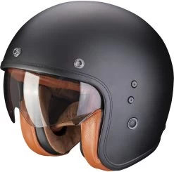 Scorpion Jethelm BELFAST EVO Moderner Vintage-Helm Fiberglas ECE 22.06 Mit Sonnenblende -Motorradbekleidungsgeschäft belfastevo luxe matbla 1 1