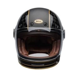 Bell Retro-Integralhelm BULLITT CARBON Mit Doppel-D-Ringverschluss Und Leder Kinnriemen Inklusive 2 Visieren -Motorradbekleidungsgeschäft bell bullitt carbon rsd check it replica black gold 2