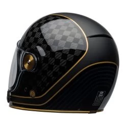 Bell Retro-Integralhelm BULLITT CARBON Mit Doppel-D-Ringverschluss Und Leder Kinnriemen Inklusive 2 Visieren -Motorradbekleidungsgeschäft bell bullitt carbon rsd check it replica black gold 4