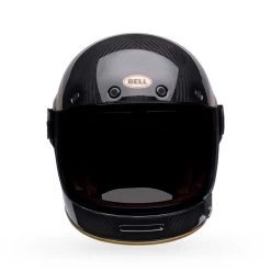 Bell Retro-Integralhelm BULLITT CARBON Mit Doppel-D-Ringverschluss Und Leder Kinnriemen Inklusive 2 Visieren -Motorradbekleidungsgeschäft bell bullitt carbon tt gloss black gold 3