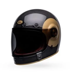 Bell Retro-Integralhelm BULLITT CARBON Mit Doppel-D-Ringverschluss Und Leder Kinnriemen Inklusive 2 Visieren -Motorradbekleidungsgeschäft bell bullitt carbon tt gloss black gold 4
